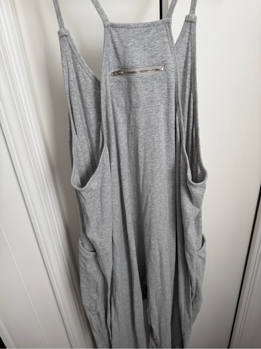 Zara Light Gray Strappy V-Neck Casual Jumpsuit - Picture 3 of 3